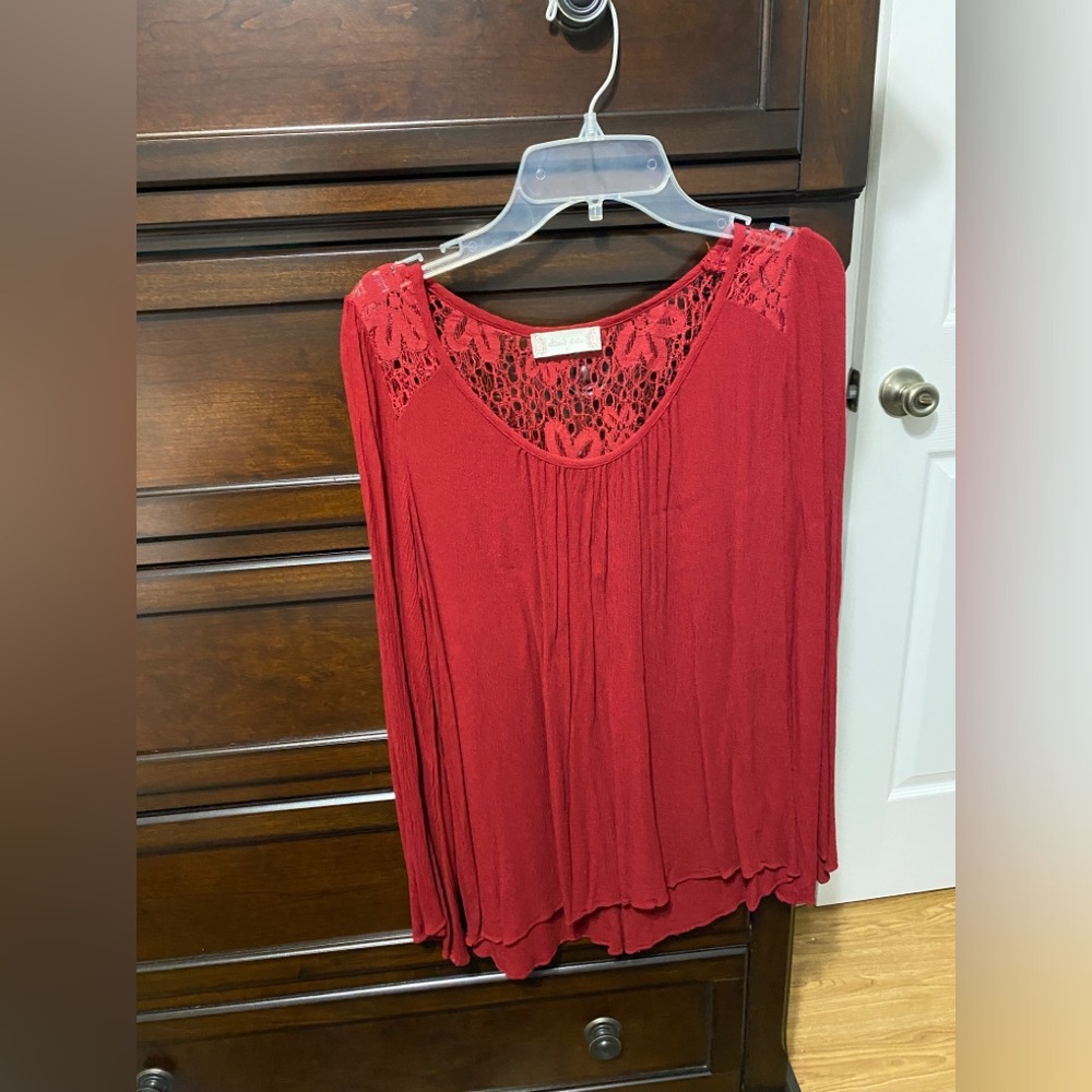Long Sleeve Top with Lace Detail